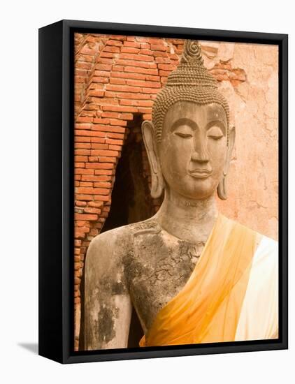 Buddha Image at Ayuthaya, Yai Chai Mongkhon, Siam, Thailand-Gavriel Jecan-Framed Stretched Canvas