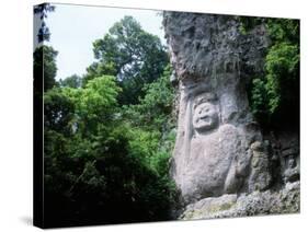 Buddha Image on the Cliff-null-Stretched Canvas