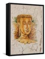 Buddha Image Painted on a Grave, Wat Si Saket, Vientiane, Laos-Gavriel Jecan-Framed Stretched Canvas