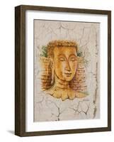 Buddha Image Painted on a Grave, Wat Si Saket, Vientiane, Laos-Gavriel Jecan-Framed Photographic Print