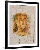 Buddha Image Painted on a Grave, Wat Si Saket, Vientiane, Laos-Gavriel Jecan-Framed Photographic Print