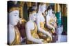 Buddha Images at Shwedagon Pagoda (Shwedagon Zedi Daw) (Golden Pagoda), Myanmar (Burma)-Matthew Williams-Ellis-Stretched Canvas