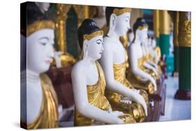Buddha Images at Shwedagon Pagoda (Shwedagon Zedi Daw) (Golden Pagoda), Myanmar (Burma)-Matthew Williams-Ellis-Stretched Canvas