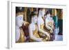 Buddha Images at Shwedagon Pagoda (Shwedagon Zedi Daw) (Golden Pagoda), Myanmar (Burma)-Matthew Williams-Ellis-Framed Photographic Print