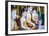 Buddha Images at Shwedagon Pagoda (Shwedagon Zedi Daw) (Golden Pagoda), Myanmar (Burma)-Matthew Williams-Ellis-Framed Photographic Print