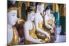 Buddha Images at Shwedagon Pagoda (Shwedagon Zedi Daw) (Golden Pagoda), Myanmar (Burma)-Matthew Williams-Ellis-Mounted Photographic Print