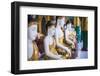 Buddha Images at Shwedagon Pagoda (Shwedagon Zedi Daw) (Golden Pagoda), Myanmar (Burma)-Matthew Williams-Ellis-Framed Photographic Print