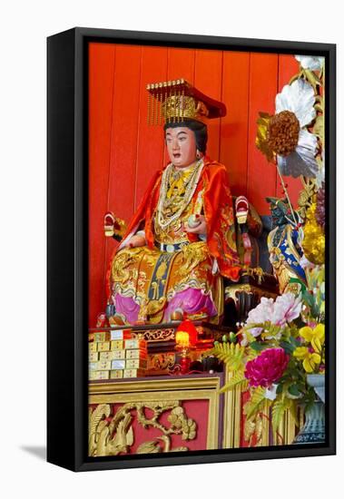 Buddha in Hainan Temple, Georgetown, Penang Island, Malaysia, Southeast Asia, Asia-Richard Cummins-Framed Stretched Canvas