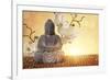 Buddha in Meditation, Religious Concept-egal-Framed Photographic Print