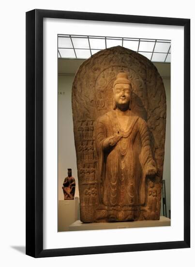 Buddha Maitreya. Stela Dated Between 489-495. Northern Wei Dynasty (386-534)-null-Framed Giclee Print