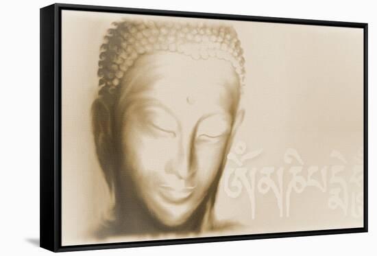 Buddha- Om mani padme hum-Christine Ganz-Framed Stretched Canvas