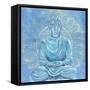 Buddha on Blue I-Annie Warren-Framed Stretched Canvas