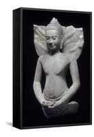 Buddha protégé par le naga-null-Framed Stretched Canvas