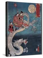 Buddha Riding On Sea Dragon, 1860-Science Source-Stretched Canvas