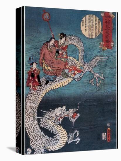 Buddha Riding On Sea Dragon, 1860-Science Source-Stretched Canvas