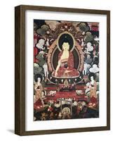 Buddha Seated Between His Two Great Disciples Cariputra and Maudgalyayana-null-Framed Giclee Print