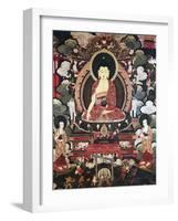 Buddha Seated Between His Two Great Disciples Cariputra and Maudgalyayana-null-Framed Giclee Print