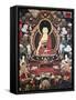 Buddha Seated Between His Two Great Disciples Cariputra and Maudgalyayana-null-Framed Stretched Canvas