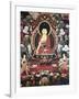 Buddha Seated Between His Two Great Disciples Cariputra and Maudgalyayana-null-Framed Giclee Print