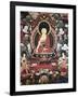 Buddha Seated Between His Two Great Disciples Cariputra and Maudgalyayana-null-Framed Giclee Print