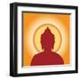 Buddha Silhouette Against the Sun-Andrii Adamskyi-Framed Art Print