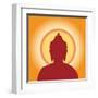 Buddha Silhouette Against the Sun-Andrii Adamskyi-Framed Art Print