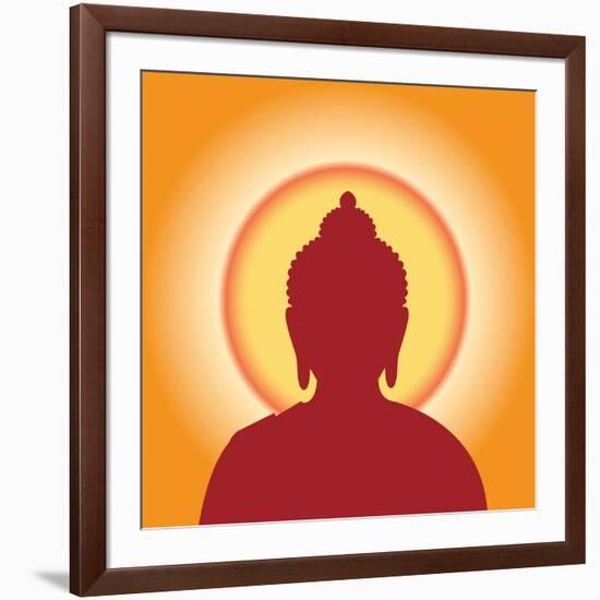 Buddha Silhouette Against the Sun-Andrii Adamskyi-Framed Art Print