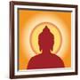 Buddha Silhouette Against the Sun-Andrii Adamskyi-Framed Art Print