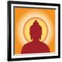 Buddha Silhouette Against the Sun-Andrii Adamskyi-Framed Art Print