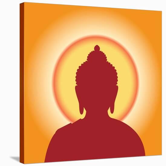 Buddha Silhouette Against the Sun-Andrii Adamskyi-Stretched Canvas