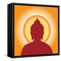 Buddha Silhouette Against the Sun-Andrii Adamskyi-Framed Stretched Canvas