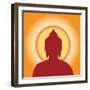 Buddha Silhouette Against the Sun-Andrii Adamskyi-Framed Art Print