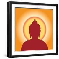 Buddha Silhouette Against the Sun-Andrii Adamskyi-Framed Art Print