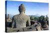 Buddha Sitting in a Stupha in the Temple Complex of Borobodur, Java, Indonesia-Michael Runkel-Stretched Canvas