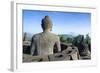 Buddha Sitting in a Stupha in the Temple Complex of Borobodur, Java, Indonesia-Michael Runkel-Framed Photographic Print