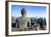 Buddha Sitting in a Stupha in the Temple Complex of Borobodur, Java, Indonesia-Michael Runkel-Framed Photographic Print