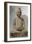 Buddha Sitting in Meditation, Grey Limestone Statue from Gongxian Caves-null-Framed Giclee Print
