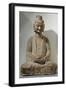 Buddha Sitting in Meditation, Grey Limestone Statue from Gongxian Caves-null-Framed Giclee Print