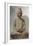 Buddha Sitting in Meditation, Grey Limestone Statue from Gongxian Caves-null-Framed Giclee Print