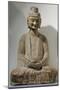 Buddha Sitting in Meditation, Grey Limestone Statue from Gongxian Caves-null-Mounted Giclee Print