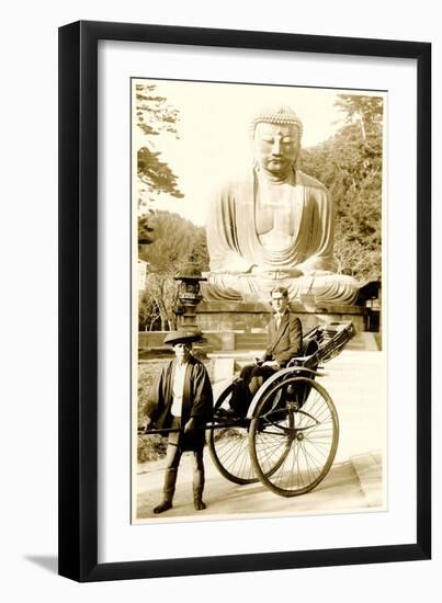 Buddha Statue and Rickshaw-null-Framed Art Print