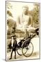 Buddha Statue and Rickshaw-null-Mounted Art Print