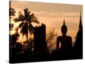 Buddha Statue and Sunset, Thailand-Gavriel Jecan-Stretched Canvas