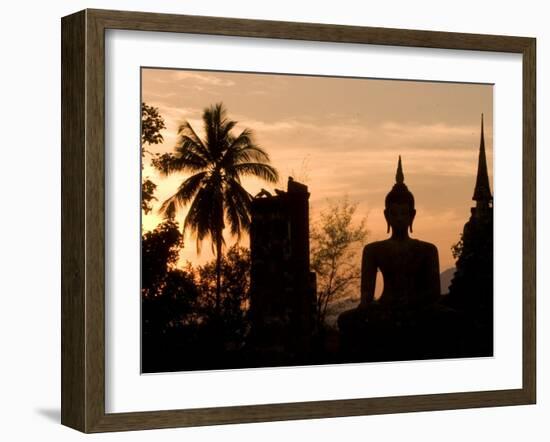 Buddha Statue and Sunset, Thailand-Gavriel Jecan-Framed Photographic Print