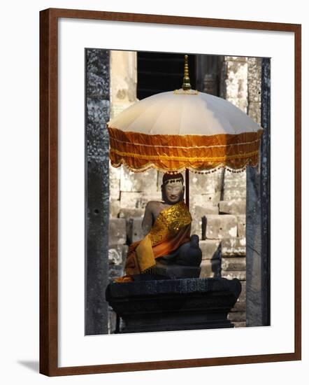 Buddha Statue at Bayon Temple, Angkor, Siem Reap, Cambodia, Indochina, Southeast Asia, Asia-null-Framed Photographic Print