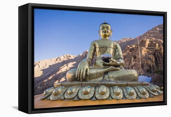 Buddha Statue at Hemis Monastery-saiko3p-Framed Stretched Canvas