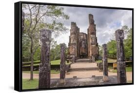 Buddha Statue at Lankatilaka Gedige, Polonnaruwa, UNESCO World Heritage Site, Sri Lanka, Asia-Matthew Williams-Ellis-Framed Stretched Canvas