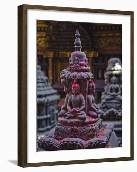 Buddha Statue at Swayambunath Temple, UNESCO World Heritage Site, Kathmandu, Nepal, Asia-Mark Chivers-Framed Photographic Print