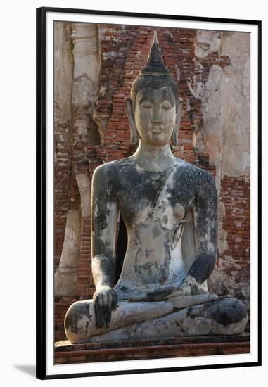 Buddha statue at Wat Mahathat, Ayutthaya Historical Park, Thailand-Art Wolfe-Framed Premium Photographic Print