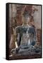 Buddha statue at Wat Mahathat, Ayutthaya Historical Park, Thailand-Art Wolfe-Framed Stretched Canvas